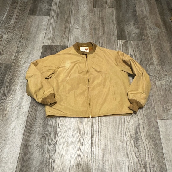 Vintage Zero King Wind Water Repellant 50s USA Yellow Boxy Full Zip Jacket wool - Picture 3 of 9